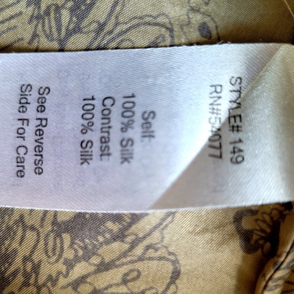 Cabi Women's Luxurious Blouse  Gold & Purple Floral (Bronze) 100% Silk Small - Picture 8 of 10